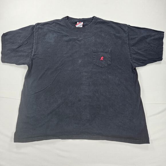 Vintage Mickey Inc Chest Pocket Black‎ Short Sleeve T-Shirt Men's Size XXL - Picture 1 of 8